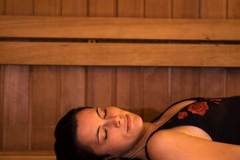 A relaxing FIR Sauna session promoting enhanced blood flow and fertility health.